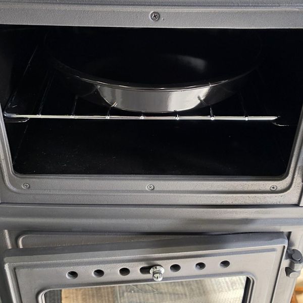 Hovedbilde Vedkomfyr Modell 8010CK koketopp bakerovn 7kW side dør til ...