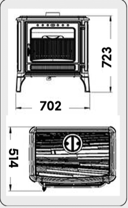 Peisovn Modell 8015 med koketopp 10,5kW i støpejern